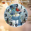 (US Local) DIY Xmas Diamond Painting Ornament with Clock Function Creative Craft