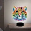 Animal Diamond Painting Night Light Diamond Art Lamp Home Decoration (Leopard)