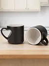 Heart-Shaped Color Changing Cup with Love Handle Heat Colors Change Beverage Cups Multi-Purpose Funny Color Changing Coffee Cup for Valentines Day/Anniversary/Wedding/Proposal