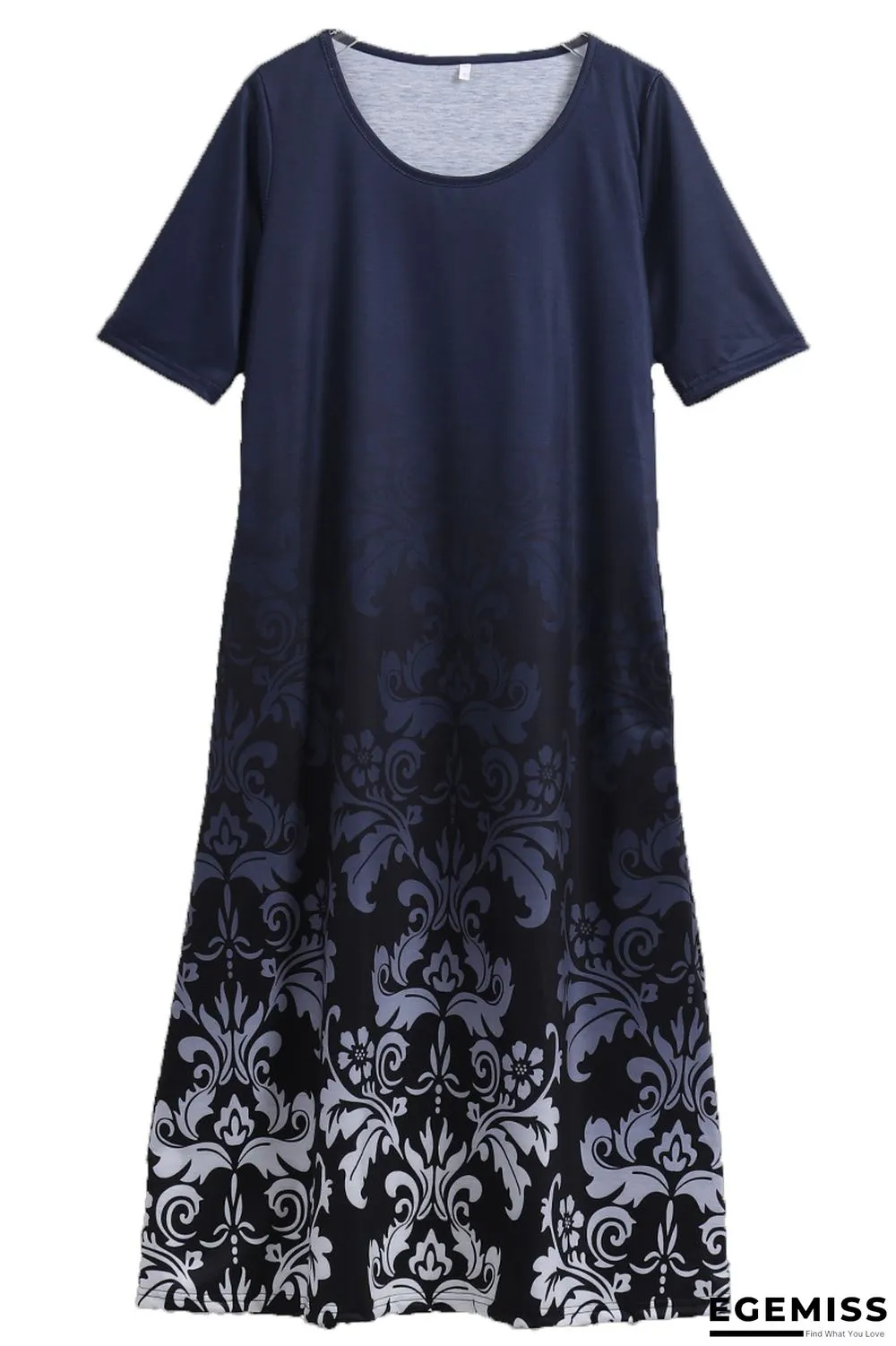 Fashion Personality Retro Floral Print Half Sleeve Dress Black Dresses | EGEMISS