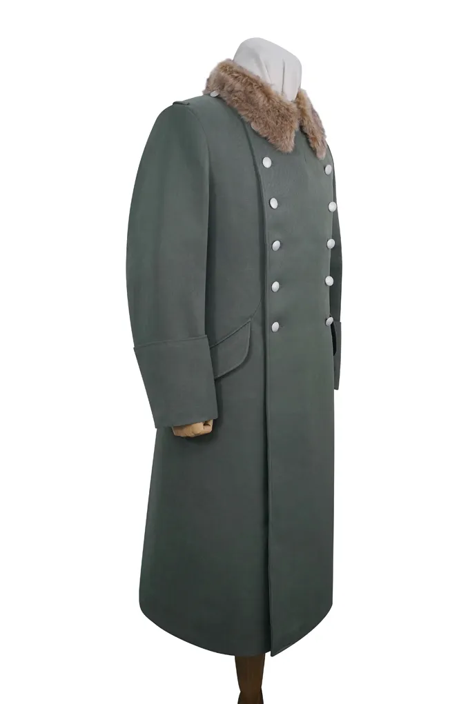   Elite German M1940 Waffen Officer Fur Collar Gabardine Greatcoat German-Uniform