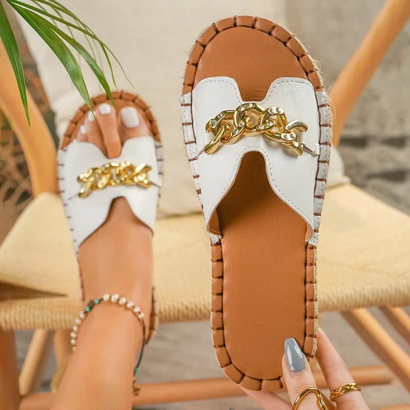 2021 Slippers Women summer Ladies Retro Narrow Band Sandals Open Toe Shoes Ladies Outdoor Flat Slides Beach Square Toe Slippers