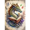(Big Size) Dragon Reading Book - 11CT Stamped Cross Stitch 40*60cm/15.75*23.62in