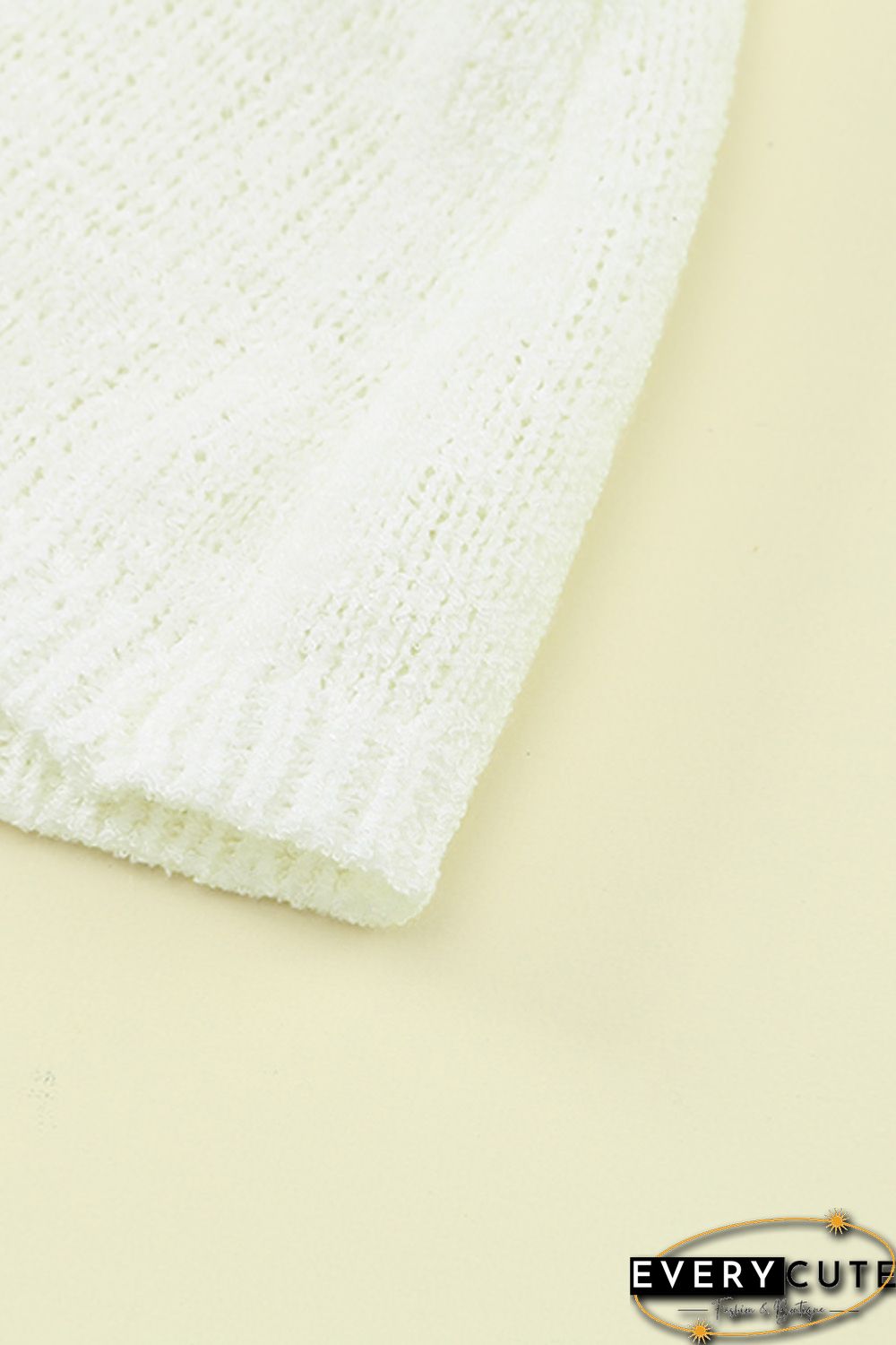 White Color Block Knitted Tank Top