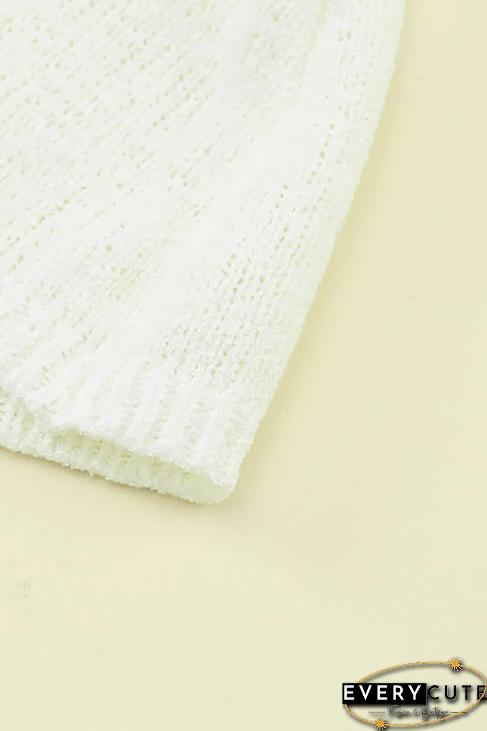 White Color Block Knitted Tank Top