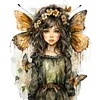 Flowers Butterfly Girl-Paint by Numbers Acrylic Paintingg 50*55CM(Watercolor)