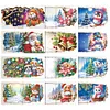 (US Local)12PCS DIY Xmas Pattern Rhinestone Diamond Art Mosaic Postcards for Celebrations