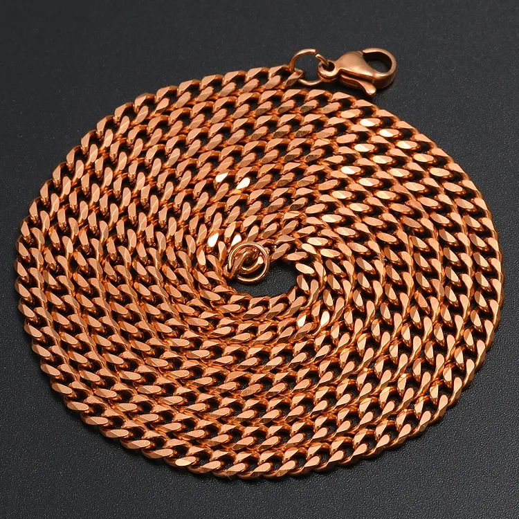Stainless Steel Buckle Cuban Chains 3MM