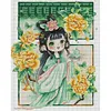 【SALE】Peony Girl-14CT Stamped Cross Stitch Egyptian Cotton 49*59cm/19.29*23.23in