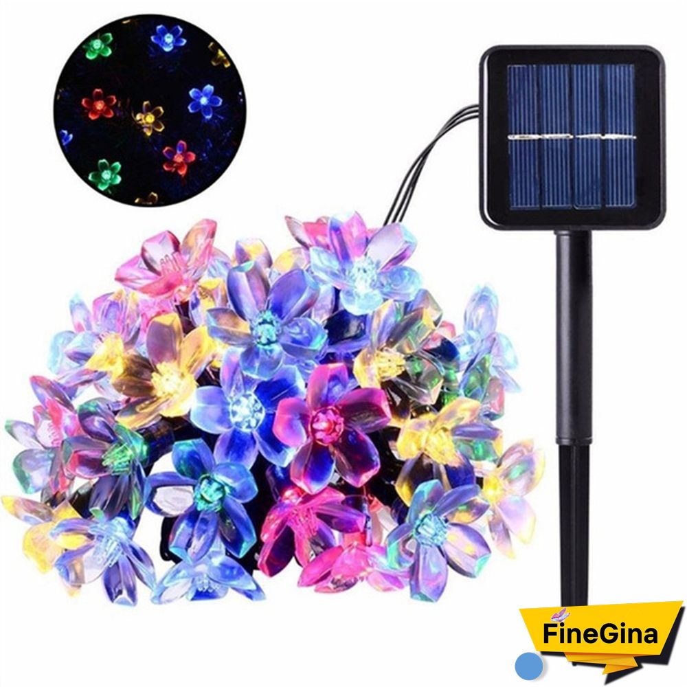 Outdoor Solar Fairy Lights Cherry Blossoms Solar Christmas Lighting For The Courtyard Outdoor Decorative Lighting Colourful Lamp