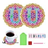 2pcs/set DIY Diamond Painting Special Shape Acrylic Alphabet Coaster Kit