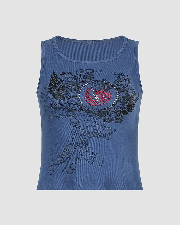 Heart Wings Indie Grunge Tank Top