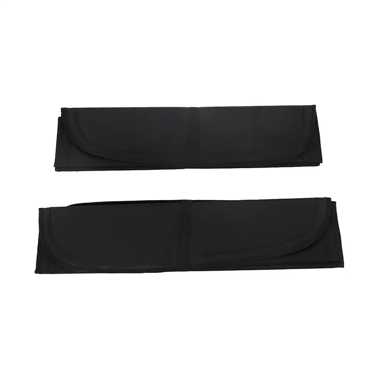 SEBLAFF 2 Pcs Charcoal Gray Insulated Blackout Rear Door Window Covers Trim Replacement for 2015-2024 Transit Van High and Medium Roof