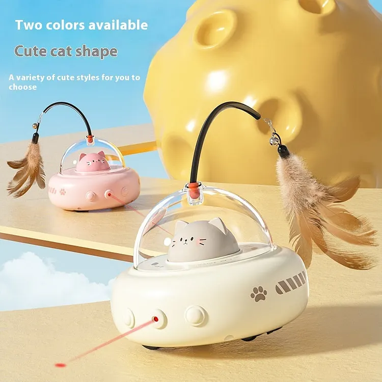 Smart Teaser Cat Toy Electric UFO Cat Teaser Stick With Bell Training