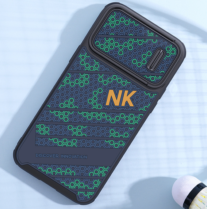 For iPhone Slide Cover Magnetic Decoration Embossed Logo And Three-Dimensional Mobile Phone Case