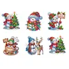 (US Local)6PCS  Xmas DIY Crystal Refrigerator Magnet for Decor (Christmas Snowman)