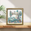 Sewing Machine DIY Special Shape Double sided Print Clear Diamond Art Kit Wooden Framed Diamond Painting Kit(22x22cm)