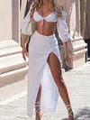 Strapless Split-Side Two-Piece Suits