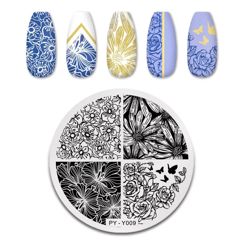 PICT YOU Nail Stamping Plates Marble Texture Animal Flower Snake Christmas Theme Image 12*6cm Template Mold Nail Art Stencil-Nail Inspo