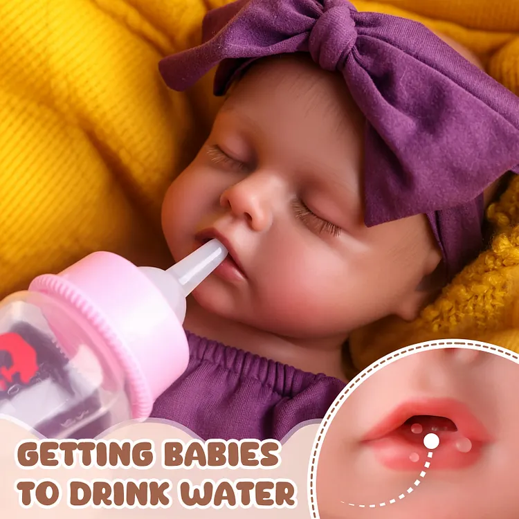 [Drink and Wet System]Babeside Lucy 12"/16" Realistic Silicone Sleeping Baby Little Infant Girl A Meaningful Gift Choice