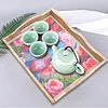 DIY Diamond Painting Wooden Tray Food Tray with Handle Living Room Decoration Donut Wooden Tray Kit