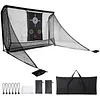 [US Local Warehouse] Golf Hitting Practice Net with 2 Side Barriers & Storage Bag 10x7ft Golf Hitting Aid Net Personal Driving Range for Backyard Driving Chipping Training Swing