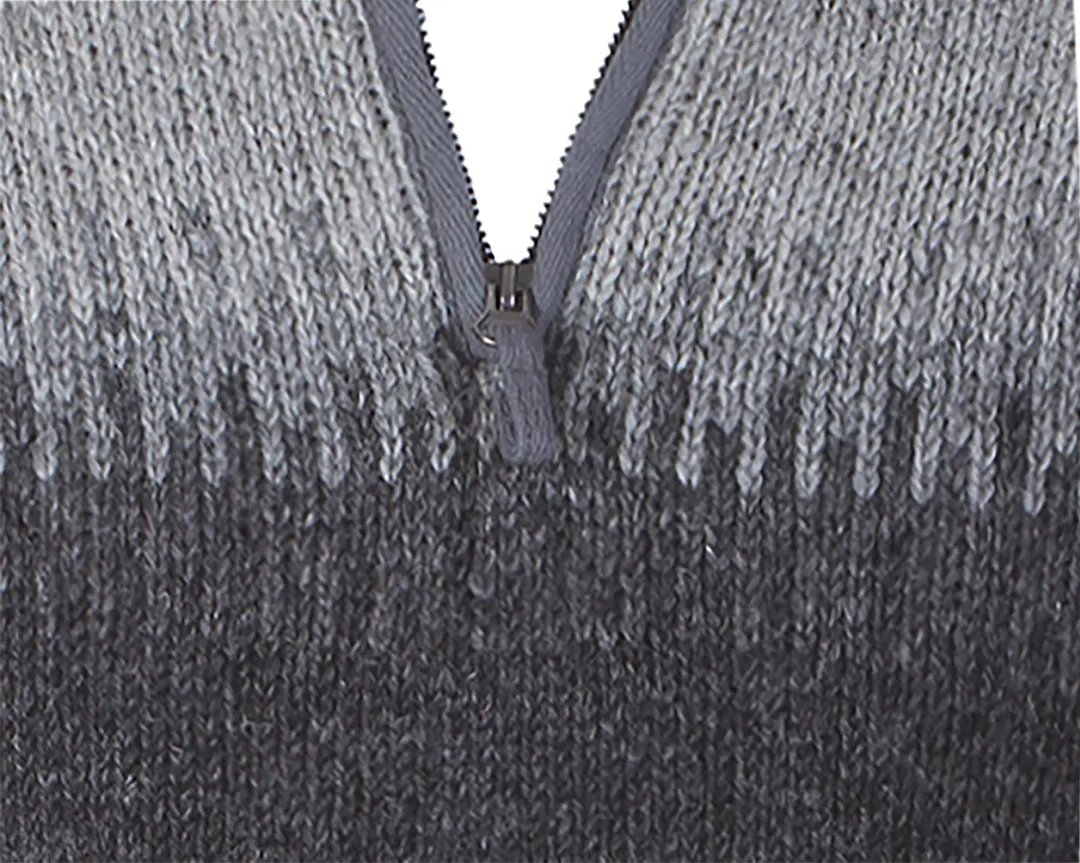 Vintage Warmth Heidelberg Knit Jacquard Icelandic Half Zip Collar Sweater（Unisex ）