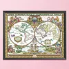 14CT Counted/Stamped Old world map- Cross Stitch   56*46cm/22.05*18.11in(Brand)