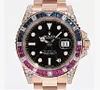 Rolex GMT Master II 126755SARU 40mm 18kt Steel Automatic Diamond Black Dial