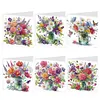 6Pcs Bouquet Diamond Painting Greeting Card Diamond Handmade Card for Friends