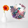 (Upgrade Size)DIY Double Sided Effect Diamond Painting Hanging Pendant Kit (Flower Bird)