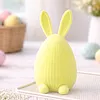 Flocked Easter Decorations Bunny Honeycomb Ornament DIY Table Centerpiece Set Ornaments for Spring Home Holiday