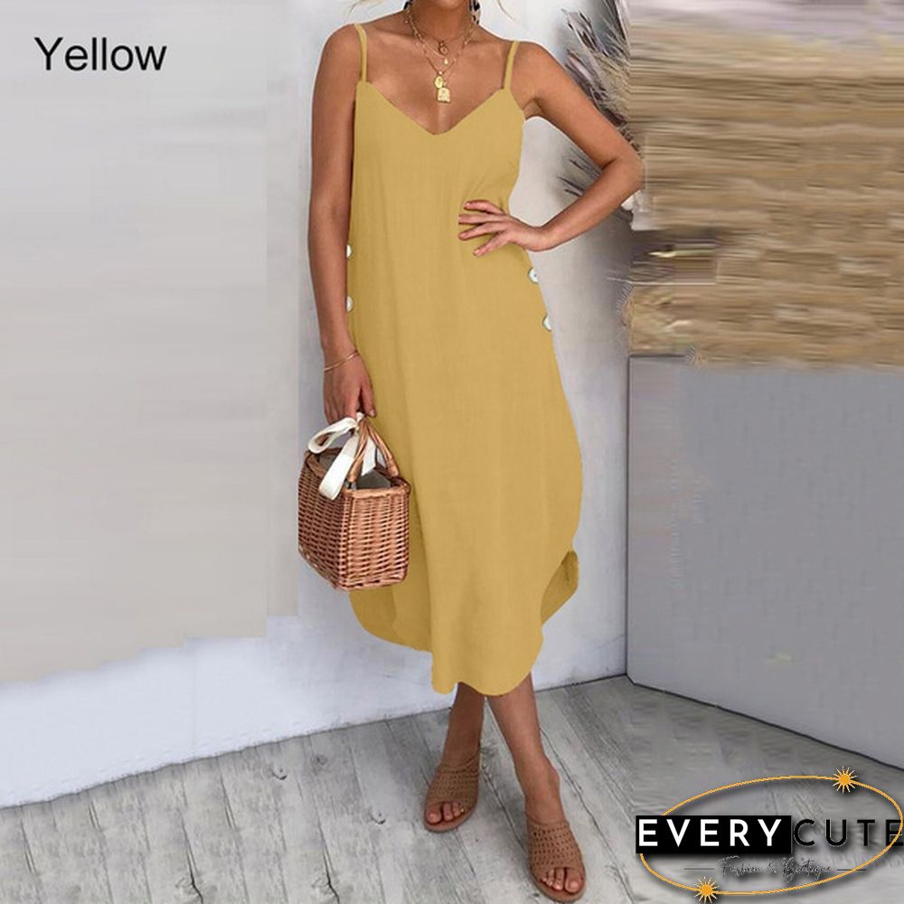 Women Summer Long Dress Spaghetti Strap V Neck Irregular Hem Holiday Casual Party Dress Sundress Plus Size S-5XL