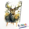 Deer Flowers-Paint by Numbers Acrylic Painting 40*60CM(Poster style）