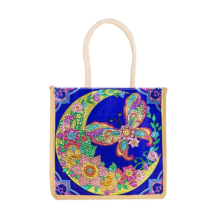 5D Diamond Painting Linen Bags DIY Drill Handbag Reusable Eco Shopping Tote gbfke