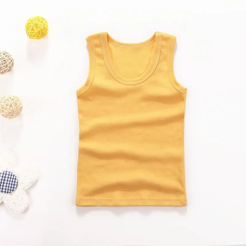 2-11Y Girls Casual Vest Children Summer Clothing Kids Baby Boy Sleeveless Tops Solid Color T-shirt Tees Outfit Toddler Girl Top