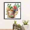 >SALE<5D DIY Partial Special Shaped Drill Diamond Painting Rose Coffee Decor 30x30cm