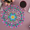 (US Local)Flower Diamond Painting Wooden Serving Tray Decorative Diamond Art Fruit Tray(C)