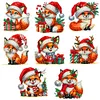 8Pcs Double Side Effect Acrylic Special Shaped Christmas Theme Xmas Trees Hanging Pendant Kits