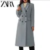 💎Długi wełniany płaszcz damski ZARA&reg; Plus Size.