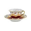 European Coffee Cup, B-Form Palace Relief, Gold Painting, Heavy Industry, Red Wine Tea Set Plate