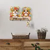 DIY Crafts Wooden Dog & Flower Diamond Painting Art Craft Wall Hooks Kit