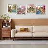 (US Local)4Pack Houses-Full Round Diamond Painting(40x40cm)
