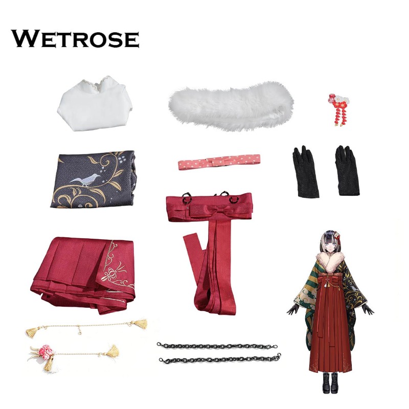 [Wetrose] Hololive ReGLOSS Juufuten Raden Kimono Vtuber Cosplay Costume 儒烏風亭らでん着物コスプレ