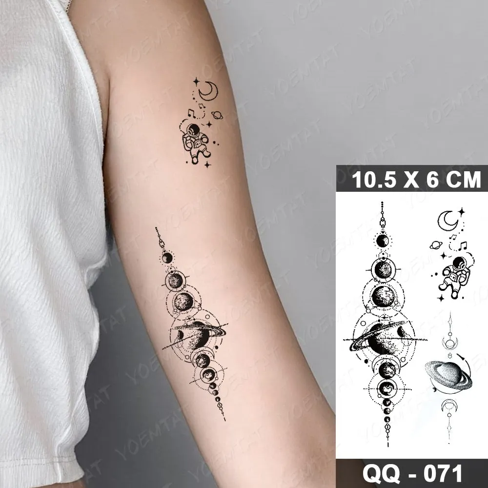 Waterproof Temporary Tattoo Sticker Moon Star Universe Cloud Flash Tatoo Cute Lines Hand Wrist Fake Tatto For Body Art Women Men