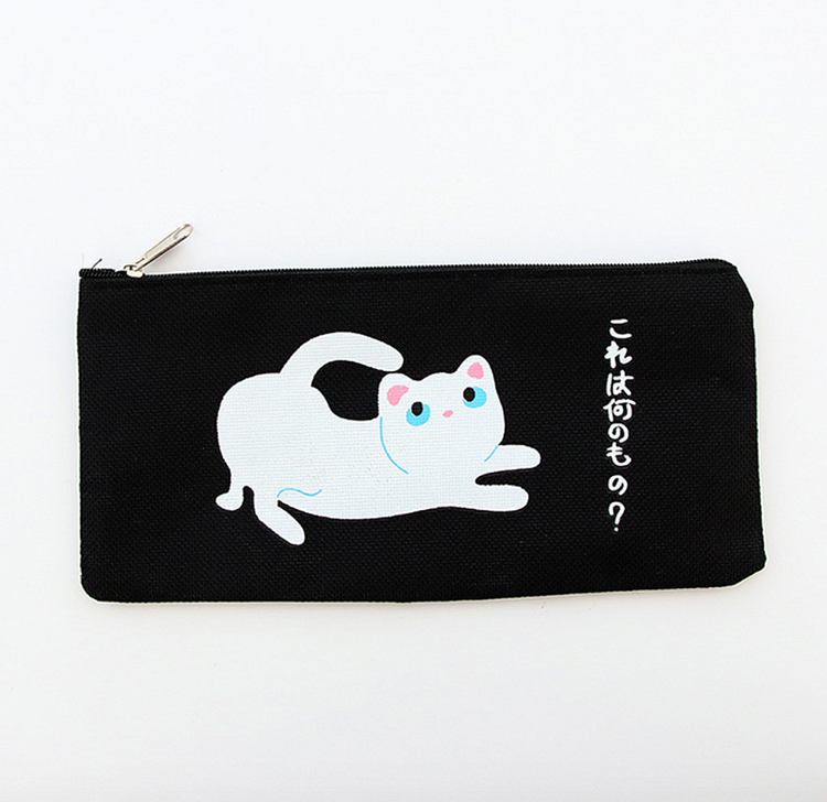 Japanese Cat Canvas Pencil Case