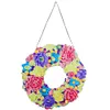 5D DIY Dot Drill Diamond Painting Flower Wreath Kit with Chain Art Pendant Kit