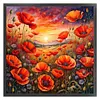 Poppy Field-11CT Stamped Cross Stitch 50*50cm/19.69*19.69in