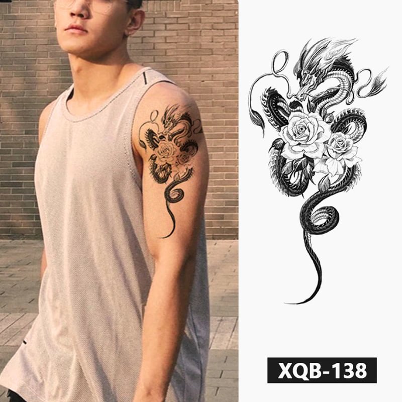 Sdrawing Forest Wolf Tattoo Sticker For Men Tiger Skull Skeleton King Animal Fake Tattoo for Women Tattoo Temporary Waterproof