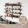 [US Local Warehouse] 5 Tier Floating Shelves 72.05x11.81x7.87in Wall Mounted Hanging Shelf with Metal Bracket for Living Room Kitchen Bathroom Home Storage